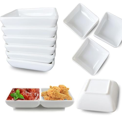 STOUCLA Saucenschälchen,12 Stück quadratisch Dipschälchen,Dip Schüsseln Dessertschalen,für Snack Sushi Sojasauce Saucen, Gewürzen,Beilagen,Frucht und Snacks von STOUCLA