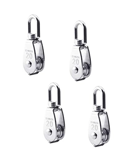Umlenkrollen für Seile, Edelstahl 304 Flaschenzug, Riemenscheibe, Seilrollen, Seilrolle Fitness Tragkraft 75kg, Pulley, Riemenscheiben Abzieher, für Seile von Seilhebern, Schiffen, Yacht,4 Stück,M20 Umlenkrollen für Seile, Edelstahl 304 Flaschenzug, Riemenscheibe, Seilrollen, Seilrolle Fitness Tragkraft 75kg, Pulley, Riemenscheiben Abzieher, für Seile von Seilhebern, Schiffen, Yacht,4 Stück,M20 von STOUCLA