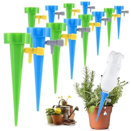 Automatic Watering Set, 24 PCS Bewässerungssystem für Garten, Balkon & Zimmerpflanzen, Plant Water Dispenser mit einstellbarer Wassermenge, Ideal für Watering Indoor Plants & Outdoor-Pflanzen von STOUUMOW