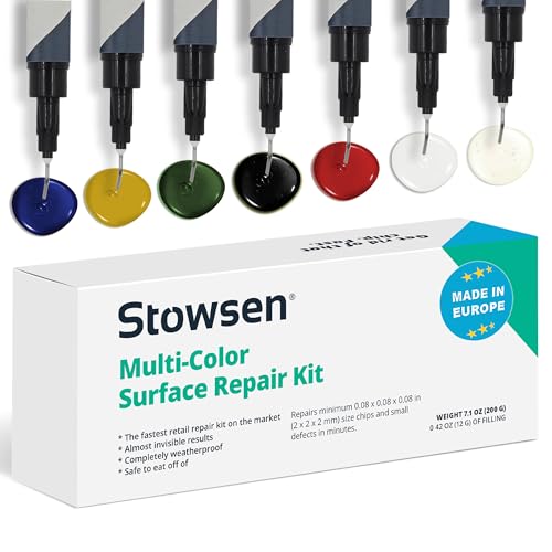 Multi-Color Surface Repair Kit - Fix Chips & Defects in Minutes | Restore Tiles Countertops and Bathroom Fixtures With Ease | For Porcelain Granite Fiberglass Marble Corian Quartz and More von STOWSEN