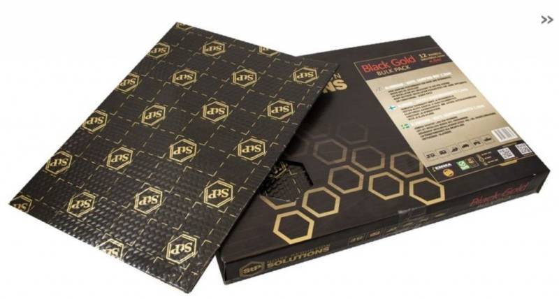 STP Dämmplatte STP BLACK GOLD - 750x500x2,3mm, Selbstklebende Alubutyl Matten von STP