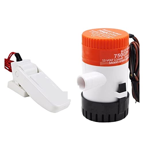 1100 gph DC 12 V elektrische Miniboot-Lenzwasserpumpe mit Schwimmerschalter Kajakregel 1100 gph 12 V automatische Wasserstandsregelung Garten, Zuverlässig und langlebig(350 12V) von STRAFBRG
