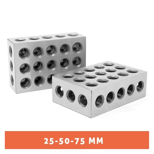 23 Löcher 1-2-3" 25-50-75mm Blöcke Präzisionsmessgerät Mit Schraubenschlüssel Parallelblocksatz,Korrosionsbeständig(25-50-75) von STRAFBRG