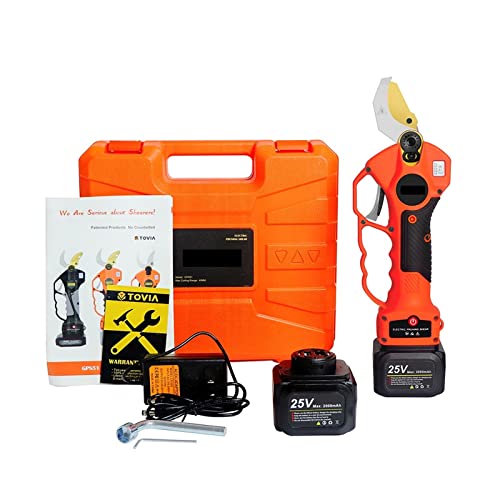 25 V 40 mm Akku-Elektro-Gartenschere Astschere Effizient Obstbaum Bonsai Astschneider 12 Stunden Arbeitszeit,Kontrollierter Betrieb(Shears(Case)) von STRAFBRG