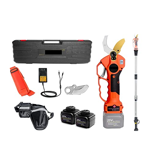 25 V 40 mm Akku-Elektro-Gartenschere Astschere Effizient Obstbaum Bonsai Astschneider 12 Stunden Arbeitszeit,Kontrollierter Betrieb(Shears pole(Case)) von STRAFBRG