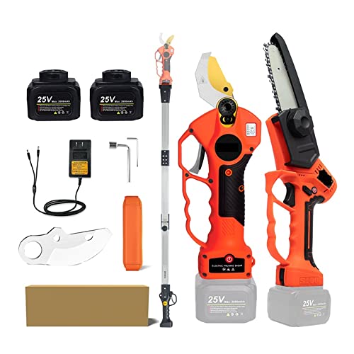 25 V 40 mm Akku-Elektroschere mit Reach Extender 5-Zoll-Kettensägen-Bonsai-Zweigschneider,Kontrollierter Betrieb(Pruner Saw Color Box) von STRAFBRG