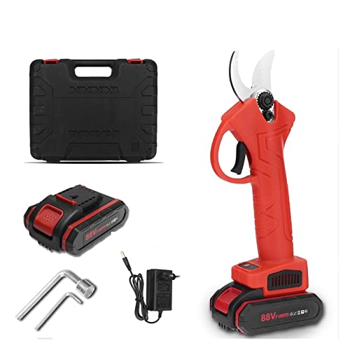 88VF Elektrische Akku-Gartenschere mit 1/2-teiligem Lithium-Ionen-Akku Effizienter Obstbaum-Bonsai-Astschneider,Kontrollierter Betrieb(1pcs Battery red) von STRAFBRG