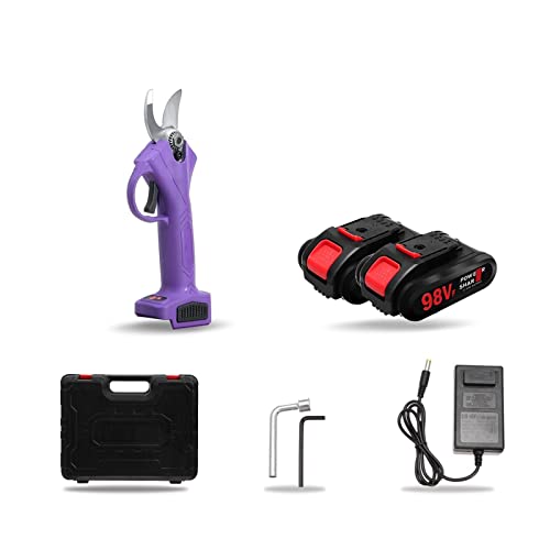 98Vf Elektrische Akku-Gartenschere mit 2PC 9700mAh Lithium-Ionen-Akku Effizientes Obstbaum-Bonsai-Schneidwerkzeug,Kontrollierter Betrieb(Purple) von STRAFBRG
