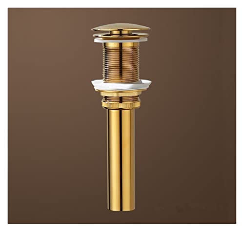 Becken Wasserhahn Massiv Messing Rose Gold Badezimmer Wasserhahn Kälte und Warmwasserfall Mixer Sink Tap Single Griff Deck montierte Goldhahn,Korrosionsbeständig(Gold no overflow) von STRAFBRG