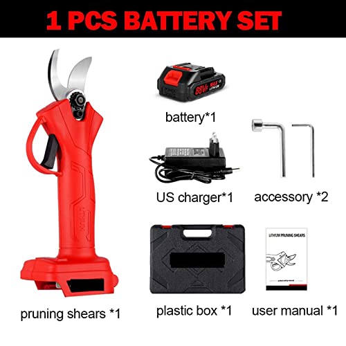 Bürstenlose 1000W 4Gears Elektrische Akku-Gartenschere Astschere 9000mAh Batterie Effiziente Obstbaum 18V Batterie,Kontrollierter Betrieb(2 Battery Plug) von STRAFBRG