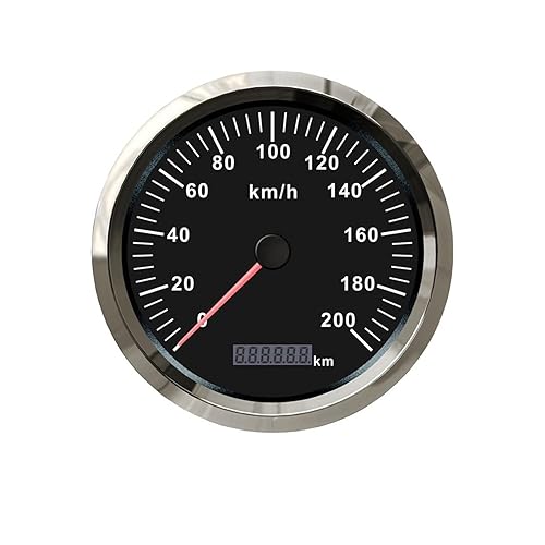 Digitaler Tachometer, Universal 110 mm GPS Tachometer Geschwindigkeitsmesser 0–200 km/h ODO for Auto Boot Motorrad LKW ATV 9–32 V wasserdicht lange Lebensdauer und Multifunktionen(BS) von STRAFBRG
