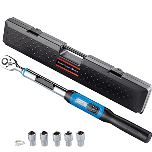 Digitales Drehmomentschlüssel-Kit 1/2-Zoll-Antrieb mit LED & amp;Buzzer Indicator Dual-Direction Ratschenkopf Fahrrad Moto Reparatur Handwerkzeug,Sicherheitsversicherung(7.4-147.5 ft-lbs) von STRAFBRG