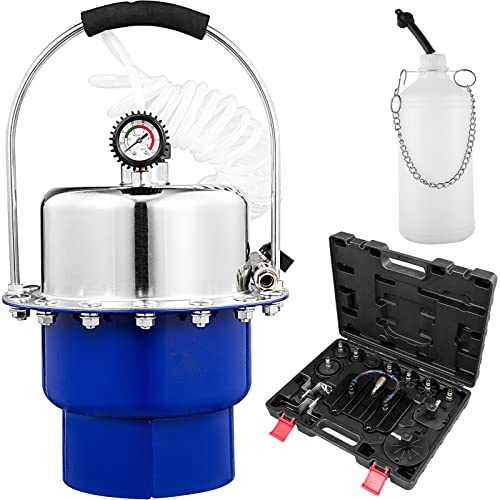 Pneumatisches Luftdruck-Bremsentlüftungs-Kit Auto-Bremsflüssigkeits-Ölwechselwerkzeug mit 5-Liter-Tank for Entlüften von Brems- und Kupplungssystem,Sicherheitsversicherung(Blue A) von STRAFBRG