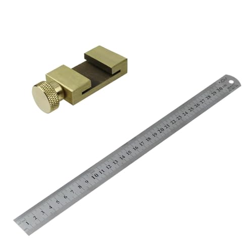 Stahl Lineal Positionierung Block Messing Winkel Glasritzrades Linie Markierung Gauge For Lineal Locator DIY Zimmerei Glasritzrades Messwerkzeuge,Korrosionsbeständig(Type-B) von STRAFBRG