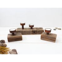 Rustikale Teelichthalter Aus Altholz Mit Rostiger Patina - 4Er Set von STRANDundGUT