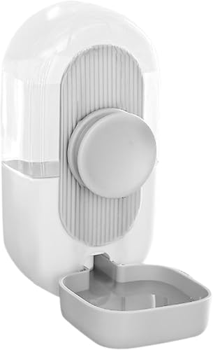 STREAMVOY 2-in-1 Vogelfutterstation und -tränke, 870 ml/800 ml, auslaufsicher, Käfighalterung (für Wellensittiche) (Grau, Futterspender) von STREAMVOY