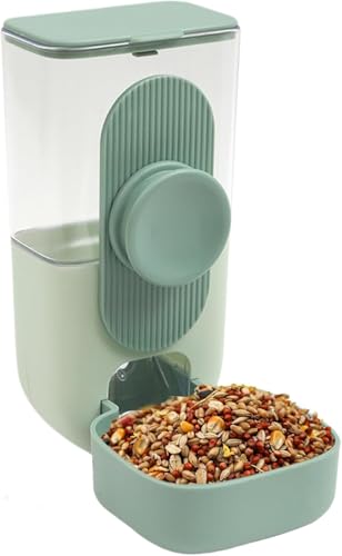 STREAMVOY 2-in-1 Vogelfutterstation und -tränke, 870 ml/800 ml, auslaufsicher, Käfighalterung (für Wellensittiche) (Grün, Futterspender) von STREAMVOY