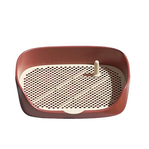 STREAMVOY Hundetöpfchen, Welpentoilette mit spritz- und rutschfestem Design, leicht zu reinigen, für kleine und mittelgroße Hunde (rot, 40 x 30 x 11) von STREAMVOY