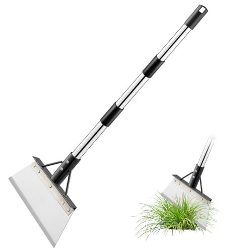 STREAMVOY Robuste Gartenschaufel & Unkrautwerkzeug, Edelstahl Langer Griff Stand-Up Jäter, Mehrzweck-Wurzelentferner für Löwenzahn-Rasenpflege (21 cm) von STREAMVOY