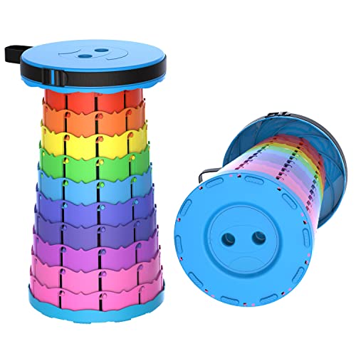 STREAMVOY Teleskop-Klapphocker, Regenbogenfarben, verstellbare Höhe 6,5-45 cm, tragbar mit Schultergurt STREAMVOY Teleskop-Klapphocker, Regenbogenfarben, verstellbare Höhe 6,5-45 cm, tragbar mit Schultergurt von STREAMVOY