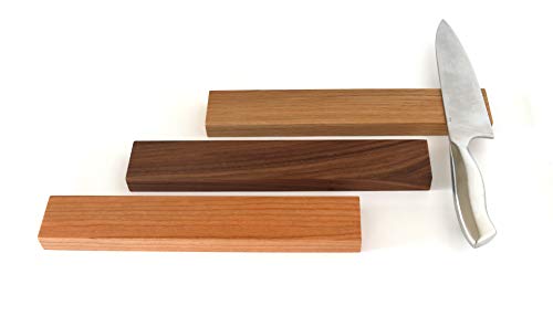 STREIFHOLZ Messerleiste aus Holz magnetisch, selbstklebender Messerhalter aus Holz, für 5 oder 10 Messer, Magnet für Küchenmesser ohne Bohren von STREIFHOLZ