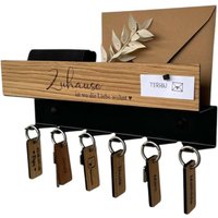 Schlüsselbrett Aus Holz Mit Ablage & Pinwand, Modernes Design, Hochwertig Und Stabil, Made in Germany von STREIFHOLZ