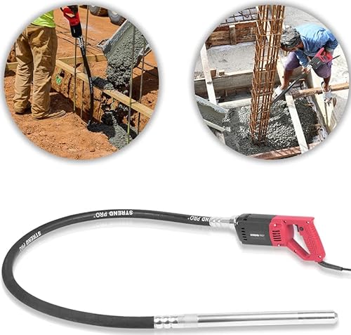 Betonrüttler Flaschenrüttler 1200 W | 2m SCHLAUCHLÄNGE | Rüttelkopf 2m Betonverdichter | Rüttelflasche Betonrüttler | Hand Betonrüttler | Elektrisch | flexible Welle | Dauerbetrieb von STREND PRO