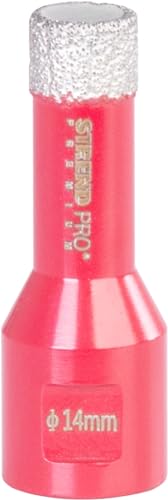 STREND PRO Diamant Bohrkrone Fliesen 14mm für Steckdose |PREMIUM Feinsteinzeug Bohrer 14mm Winkelschleifer | Fliesen Bohrkone | Fliesenbohrer/Diamantbohrer/Glasbohrer/Keramik bohrer/Porzellanbohrer von STREND PRO
