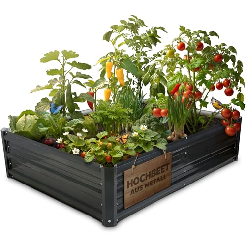 STREND PRO Hochbeet Metall 120x90x30cm | Niedrig Kleines Hochbeete für Garten Blech | Garten Beet aus verzinktem Stahl für Gemüse, Kräuter & Tomatenpflanzen | Stahl Pflanzkasten, Kräuterbeet STREND PRO Hochbeet Metall 120x90x30cm | Niedrig Kleines Hochbeete für Garten Blech | Garten Beet aus verzinktem Stahl für Gemüse, Kräuter & Tomatenpflanzen | Stahl Pflanzkasten, Kräuterbeet von STREND PRO