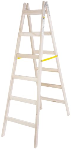 STREND PRO Holzleiter 6 Stufen 1,86m | IDEAL Malerleiter Holz für Malerarbeiten, Renovierungen, Reparaturen | Klappleiter Holz mit EN131 Zertifikat | Haushaltsleiter einschließlich Metallhaken STREND PRO Holzleiter 6 Stufen 1,86m | IDEAL Malerleiter Holz für Malerarbeiten, Renovierungen, Reparaturen | Klappleiter Holz mit EN131 Zertifikat | Haushaltsleiter einschließlich Metallhaken von STREND PRO
