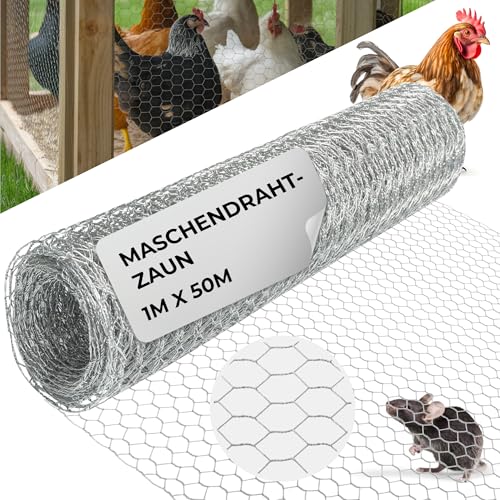 STREND PRO Maschendrahtzaun | Verzinkt | 1m x 50m | 0,7 mm, 13mm HEX | Kaninchendraht, Hasendraht, Volierendraht für Garten & Tierhaltung | Hasengitter, Hühnerzaun, Gartenzaun STREND PRO Maschendrahtzaun | Verzinkt | 1m x 50m | 0,7 mm, 13mm HEX | Kaninchendraht, Hasendraht, Volierendraht für Garten & Tierhaltung | Hasengitter, Hühnerzaun, Gartenzaun von STREND PRO