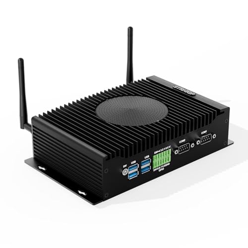 STRHIGP Industrie PC i5-10210U, Win 11 Pro Mini Desktop Computer 16GB DDR4 256GB SSD Auto Power On Industrie Business Office PC RS232 COM 4K Dual HD DP Gigabit Ethernet 6USB VESA WiFi BT von STRHIGP