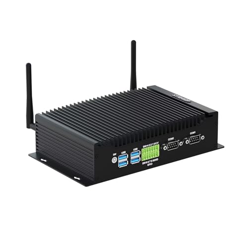 STRHIGP Lüfterloser Industrieller Mini Computer i5 8260U Mit Windows 11 * 14 Pin GPIO 2*LAN 2*COM 4K 3 Display (2*HD + 1*DP) 6*USB Office PC Quad Cores, Unterstützt Linux, WiFi5 BT4.2 von STRHIGP