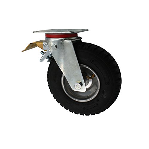 230 mm Luftberefte Transportrolle als Lenkrolle mit Bremse Transportgeräterolle von STRICKER-ROLLEN
