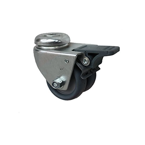 50 mm Apparaterolle Möbelrolle Transportrolle als Lenkrolle Totalstop Rückenlochbefestigung von STRICKER-ROLLEN