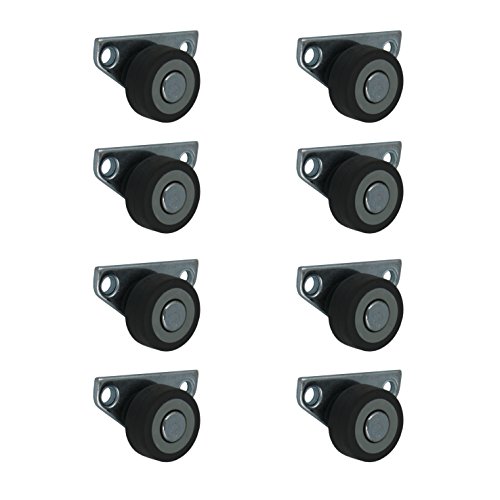 8 Stück 30 mm Kastenrollen Bettkastenrollen Kastenbockrollen Seitenrollen mit Softrad von STRICKER-ROLLEN