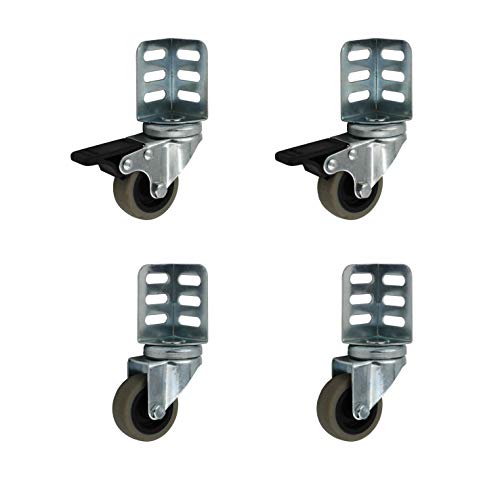 Set 2+2 Apparaterollen 50 mm Regale Lenkrollen Bremse m. Winkel Transportrollen Set 2+2 Apparaterollen 50 mm Regale Lenkrollen Bremse m. Winkel Transportrollen von STRICKER-ROLLEN