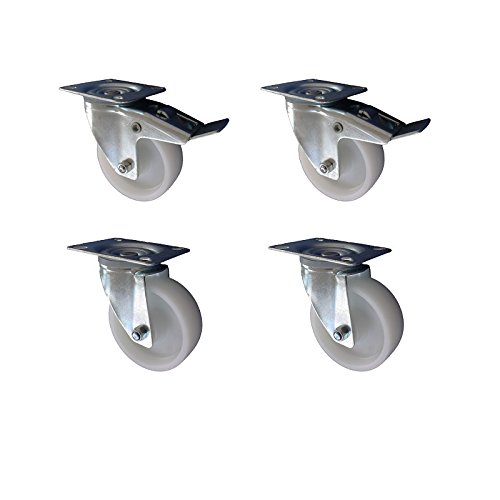 Set Transportrolle Kunststoffrad 150 mm Lenkrolle 2L+2DS Transportgeräterolle von STRICKER-ROLLEN