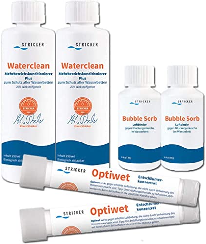 2 x Stricker Waterclean Wasserbetten Konditionierer,2 x Optiwet,2 x Bubble Sorb 80gr von STRICKER