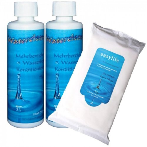 Pflegemittel Set für Wasserbetten - 2 Conditioner Waterclean + 15 Easylife Vinyl Reinigungstücher von STRICKER