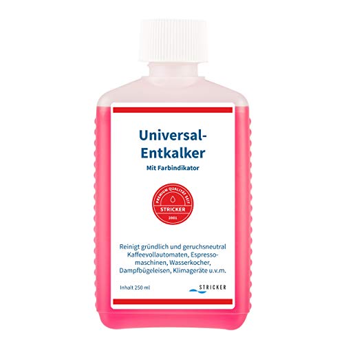 STRICKER Entkalker mit Farbindikator (250 ml) I I Flüssig-Entkalker I Universell einsetzbar für Kaffee-Vollautomat, Kaffee-Maschine, Wasserkocher von STRICKER