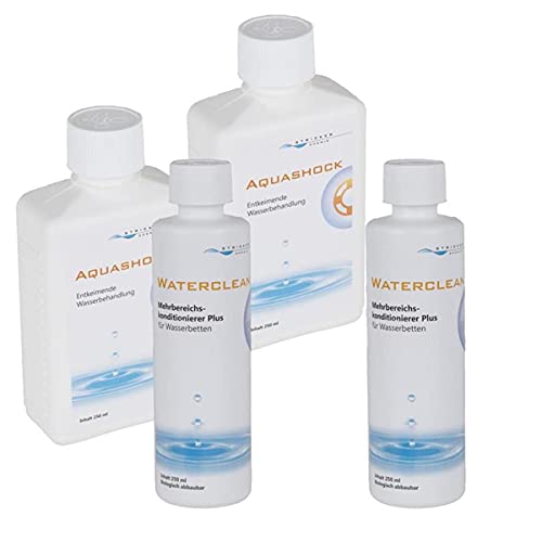 STRICKER Pflegeset für Wasserbetten - 2 x Waterclean 250ml und 2 x Aquashock 250 ml von STRICKER