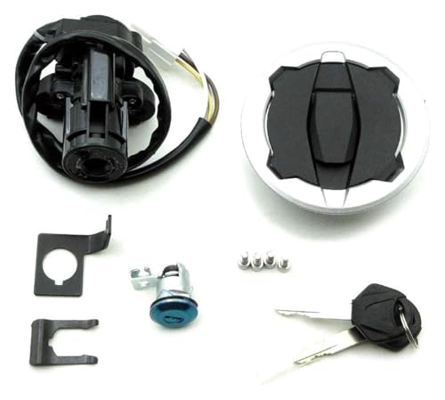 Zündschalter Für Ninja 650 Z650 EX 2017-2023 Motorrad Zündschloss Gas Zubehör Key Lock Kit Kraftstoff Benzin Tankdeckel Abdeckung Sitz Set von STRJUS
