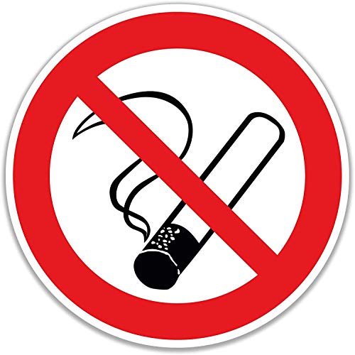 15 Stück Rauchen verboten Aufkleber Ø 7cm Sticker mit UV Schutz Warnzeichen für Außen-und Innenbereich Rauchverbot Schild von STROBO