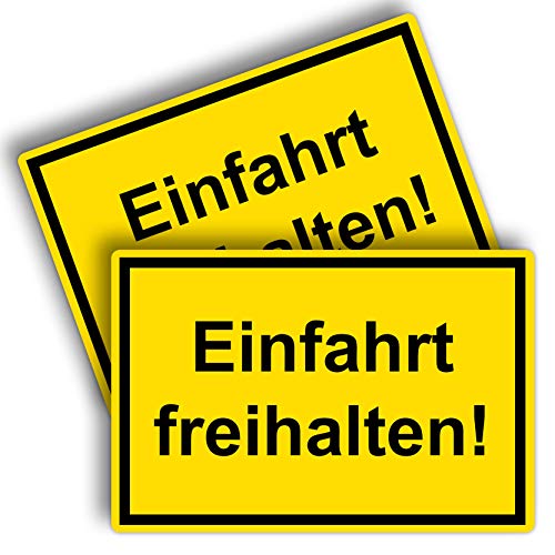 2 Stück Einfahrt freihalten Schild 20 x 30 cm aus stabiler PVC Hartschaumplatte 3mm mit UV-Schutz von STROBO von STROBO