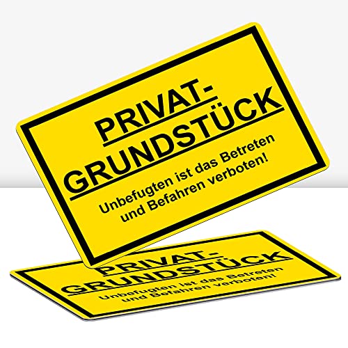 2 Stück Privatgrundstück Schild 30 x 20 cm Alu 3mm Alu-Dibond stabile Aluminiumverbundplatte Unbefugten ist das Betreten und Befahren verboten Schild mit UV-Schutz von STROBO 2 Stück Privatgrundstück Schild 30 x 20 cm Alu 3mm Alu-Dibond stabile Aluminiumverbundplatte Unbefugten ist das Betreten und Befahren verboten Schild mit UV-Schutz von STROBO von STROBO