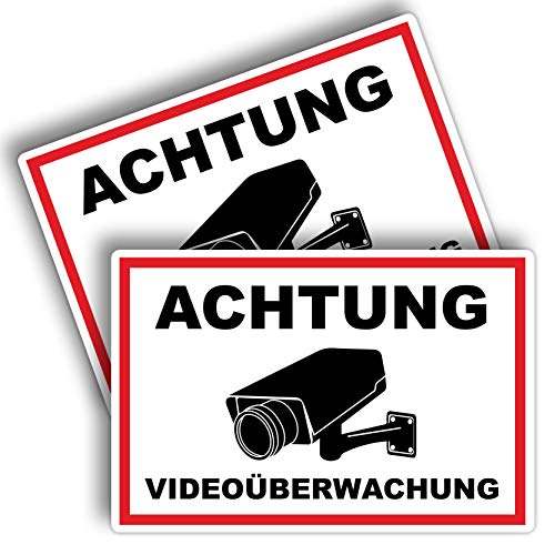 2 Stück XXL Achtung Videoüberwachung Schild 40 x 30 cm aus stabiler PVC Hartschaumplatte 5mm dieser Bereich wird überwacht Schild mit UV-Schutz von STROBO 2 Stück XXL Achtung Videoüberwachung Schild 40 x 30 cm aus stabiler PVC Hartschaumplatte 5mm dieser Bereich wird überwacht Schild mit UV-Schutz von STROBO von STROBO