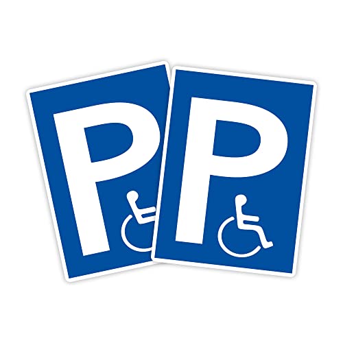2 Stück XXL Behindertenparkplatz Schild 30 x 40 cm aus stabiler PVC Hartschaumplatte 5mm Parkplatz für Rollstuhlfahrer parken nur mit Ausweis mit UV-Schutz von STROBO von STROBO