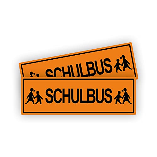 2 Stück XXL Schulbusschild Magnet Schulbus 45 x 15 cm Warntafel Schülertransport Schulbustafel Magnetschild Schild Personentransport Warnschild Hinweiszeichen mit UV-Schutz von STROBO von STROBO