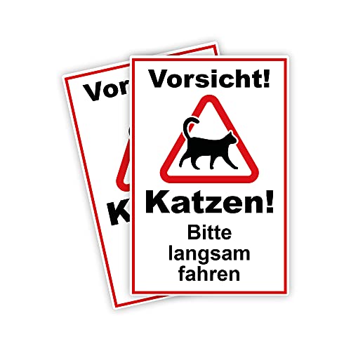 2 Stück XXL Vorsicht ! Katzen bitte langsam fahren Schild 30 x 40 cm aus stabiler PVC Hartschaumplatte 5mm mit UV-Schutz von STROBO 2 Stück XXL Vorsicht ! Katzen bitte langsam fahren Schild 30 x 40 cm aus stabiler PVC Hartschaumplatte 5mm mit UV-Schutz von STROBO von STROBO